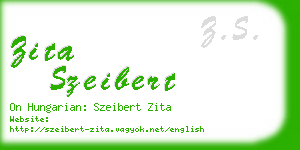 zita szeibert business card